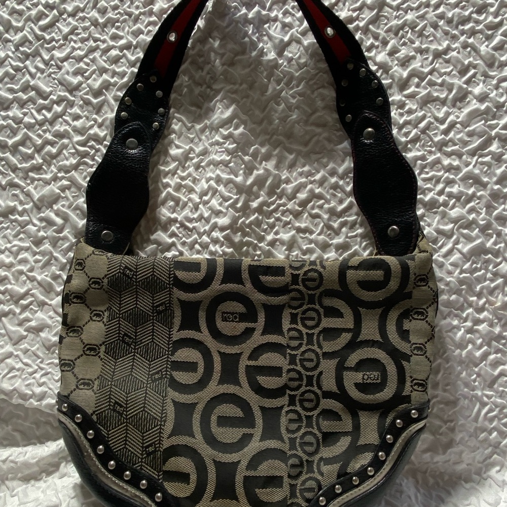 Vintage Marc Ecko RED Black and Cream Textured Purse Pre Owned
